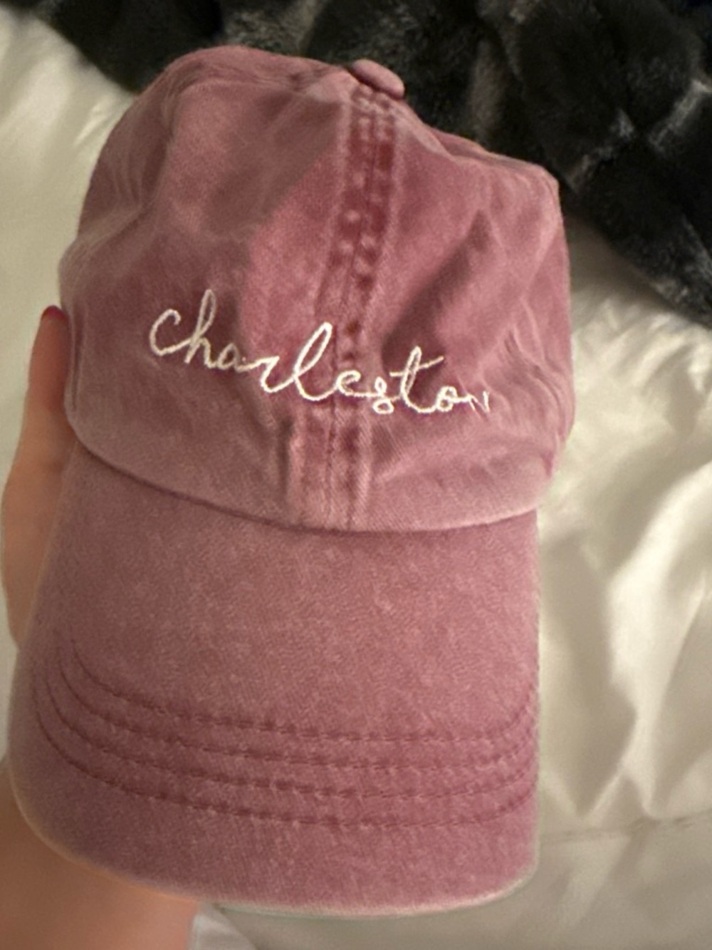 Charleston Embroidered Pink Baseball Hat
